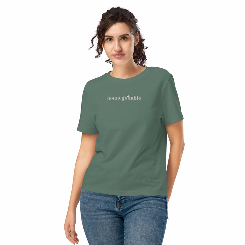 NONNEGOTIABLE Tee – Christ Is Not Optional Womans ribbed neck t-shirt